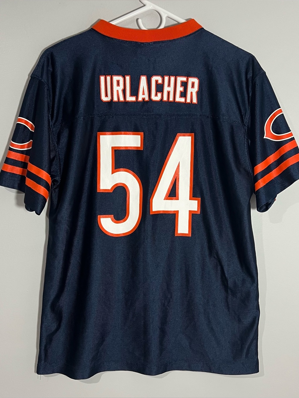 NFL Chicago Bears Brian Urlacher Navy Blue Orange Football Jersey Youth XL